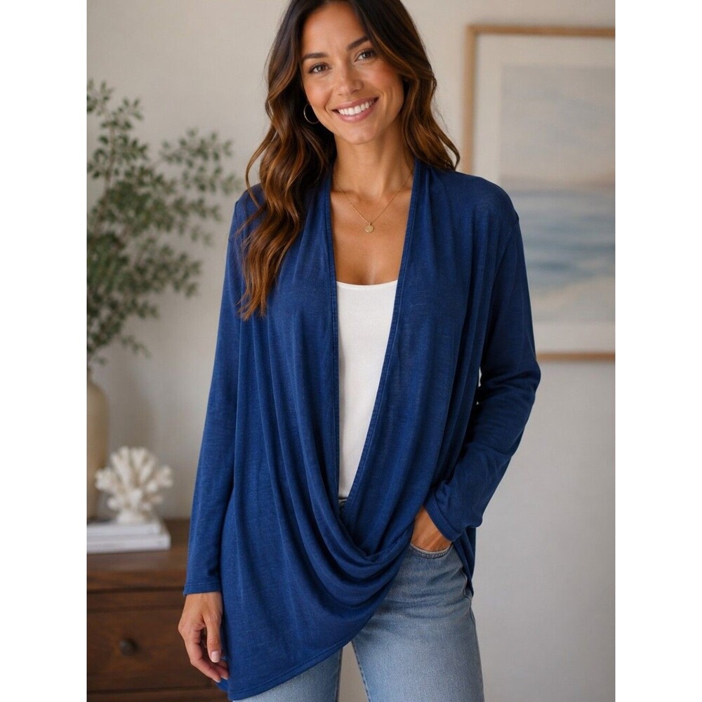 J. Jill (PureJill) NWT Open Front Lightweight Lyocell Cardigan, 1 Button Opt, 3X